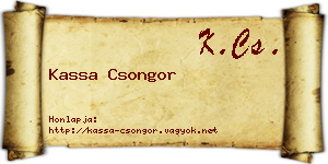 Kassa Csongor névjegykártya